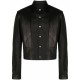 front press-stud fastening leather jacket