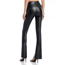 Spat Split Hem Leather Leggings